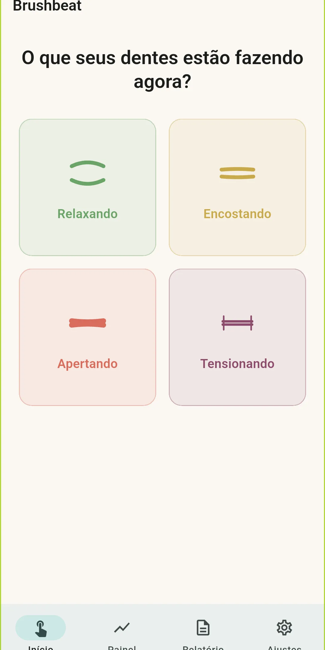 Registro de momento do Brushbeat perguntando o que seus dentes estão fazendo agora